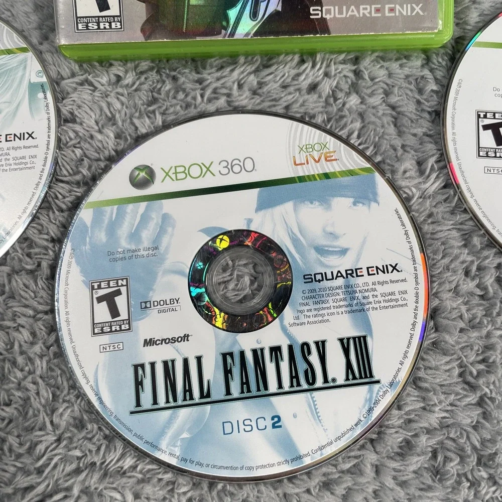Final Fantasy XIII (Microsoft Xbox 360, 2010) Disks 1, 2, And 3 Tested Working